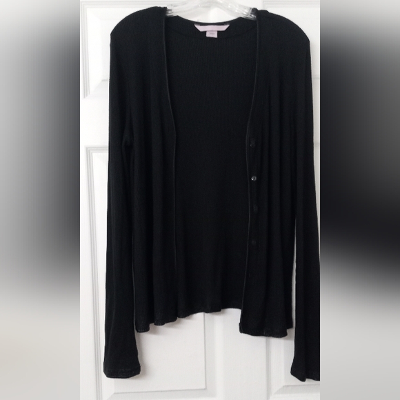 Victoria's Secret Dark Grey Thermal Cardigan Sweater w/ Bell Sleeves-Size: Large - Picture 10 of 10